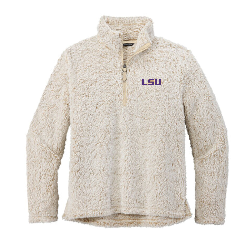 The LSU Logo | Oatmeal Heather Sherpa 1/4 Zip Fleece Pullover