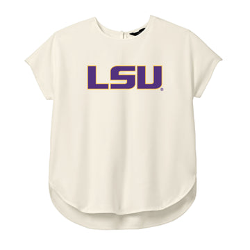 The LSU Logo | Ivory Chiffon Crepe Crew
