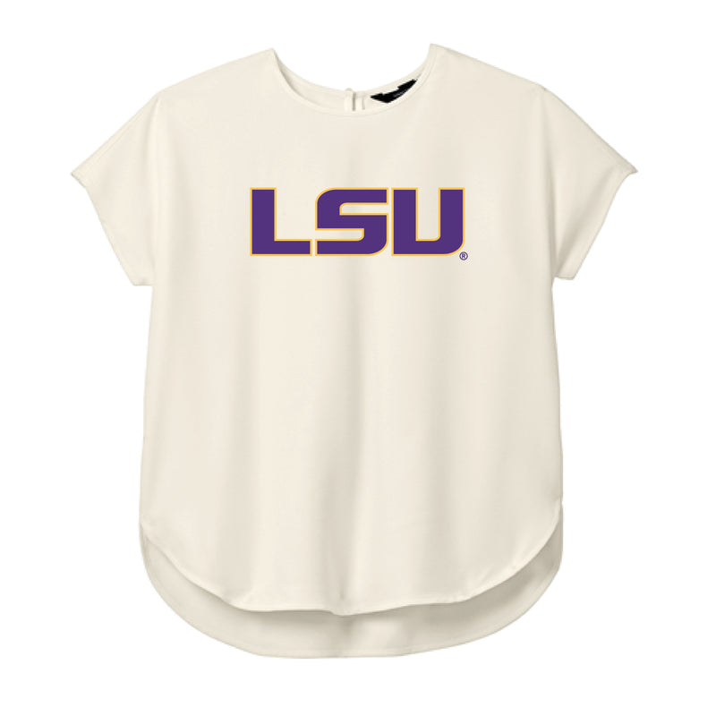 The LSU Logo | Ivory Chiffon Crepe Crew