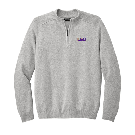 The LSU Logo | Gusty Grey Heather 1/4 Zip