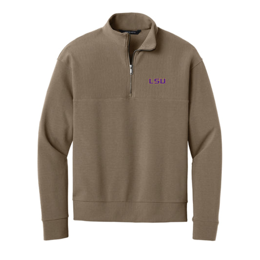 The LSU Logo | Warm Taupe 1/4 Zip Tee