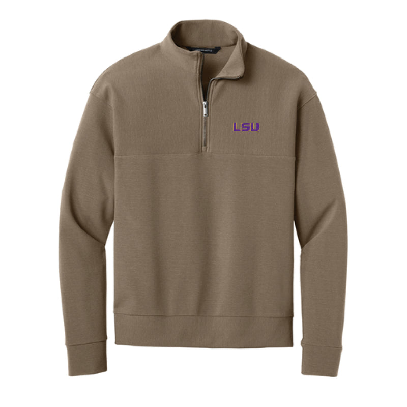 The LSU Logo | Warm Taupe 1/4 Zip Tee