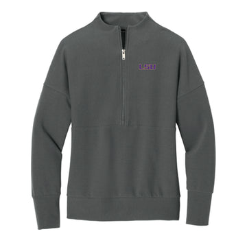 The LSU Logo | Storm Grey 1/2 Zip Sweatshirt