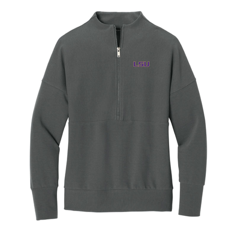 The LSU Logo | Storm Grey 1/2 Zip Sweatshirt