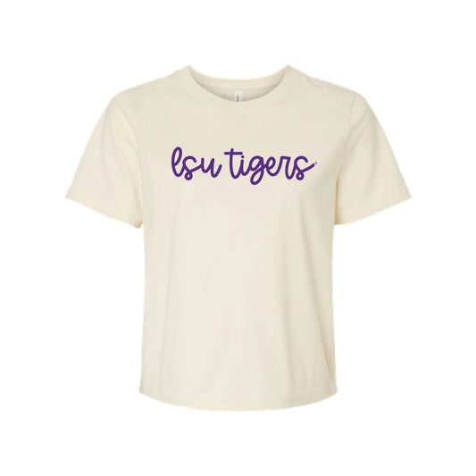 The LSU Tigers Cursive | Natural Tee