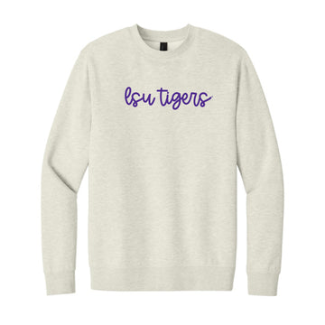 The LSU Tigers Cursive | Oatmeal Heather Sweatshirt