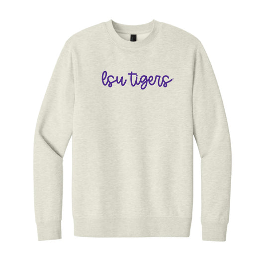 The LSU Tigers Cursive | Oatmeal Heather Sweatshirt