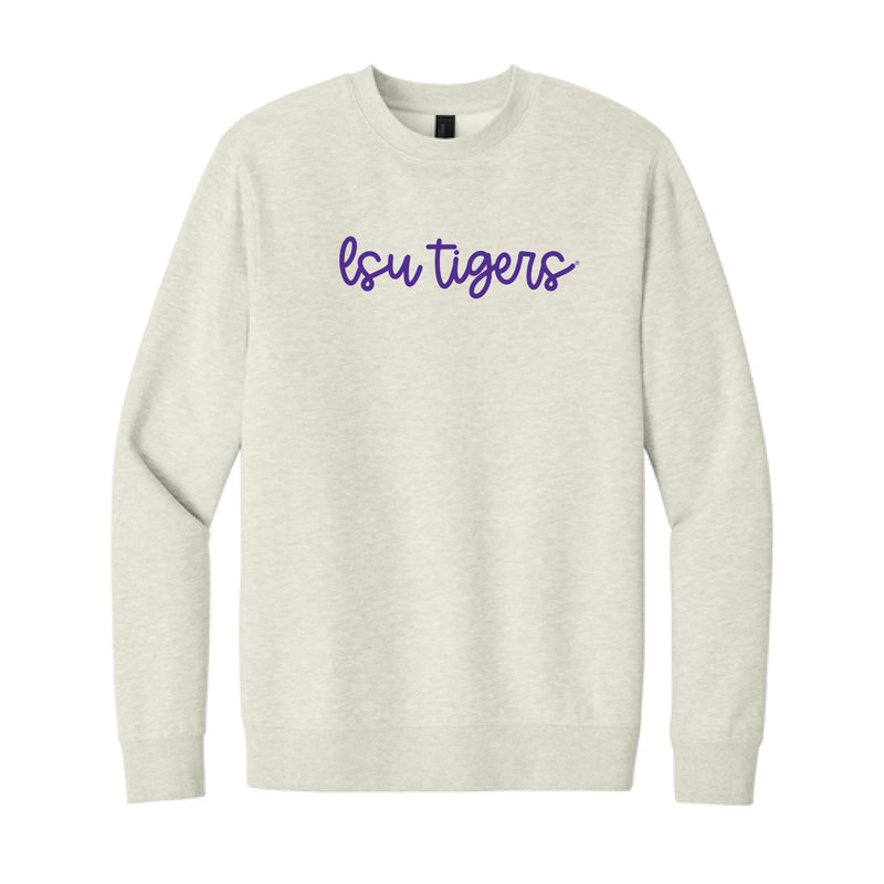 The LSU Tigers Cursive | Oatmeal Heather Sweatshirt