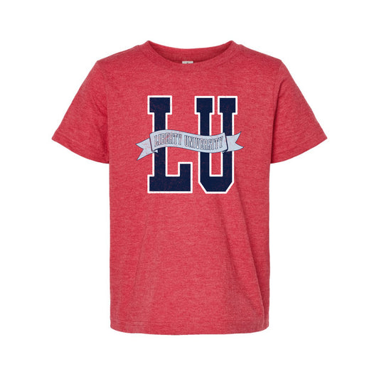 The LU Banner | Youth Heather Red Tee
