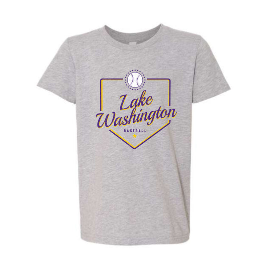 The LW Baseball Plate | Athletic Heather Youth Tee