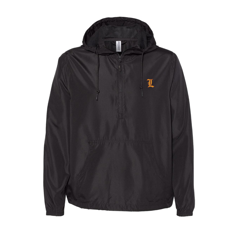 The Lamp Logo | Embroidered Black Quarter-Zip Pullover Jacket