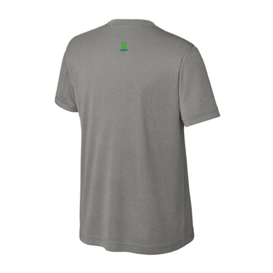 The Lanier Baseball Stripes | Grey Concrete Heather Performance Youth Tee