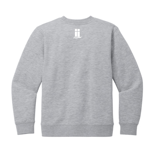 The Lanier Baseball | Light Heather Grey Youth Crewneck Sweatshirt