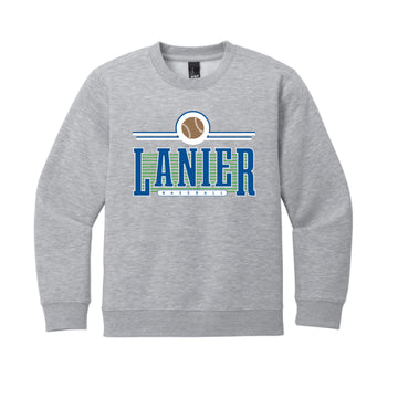 The Lanier Baseball | Light Heather Grey Youth Crewneck Sweatshirt