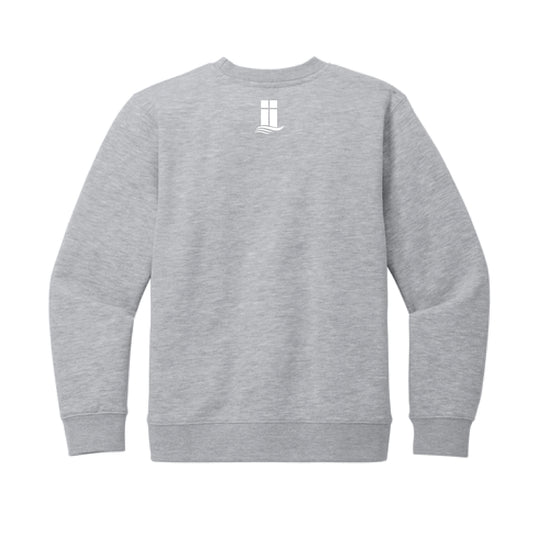 The Lanier Basketball | Light Heather Grey Youth Crewneck Sweatshirt