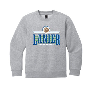 The Lanier Basketball | Light Heather Grey Youth Crewneck Sweatshirt