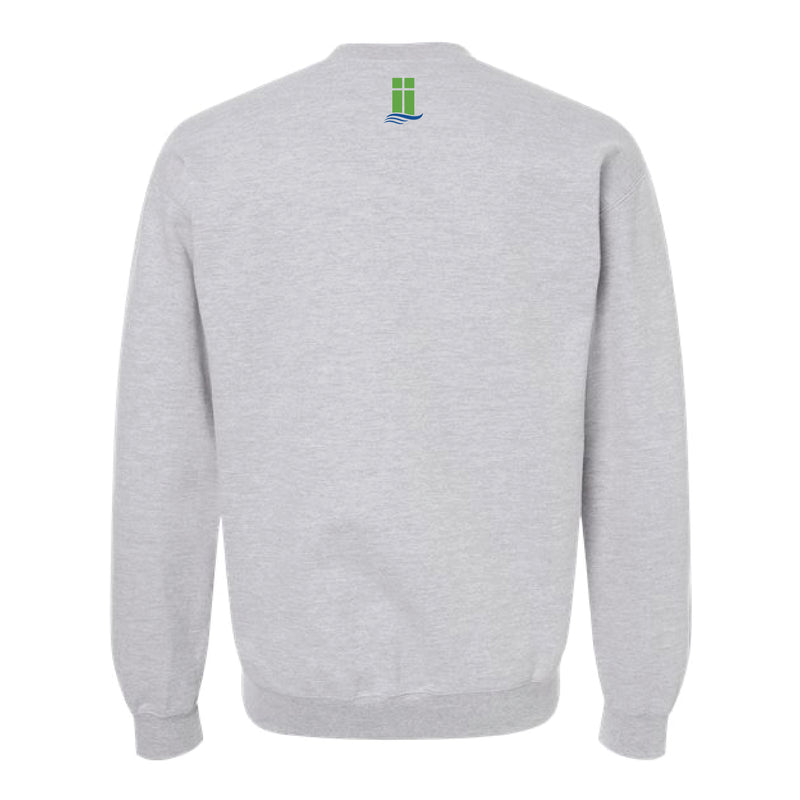 The Lanier Cheer Outline Arch | Adult Sport Grey Crewneck Sweatshirt