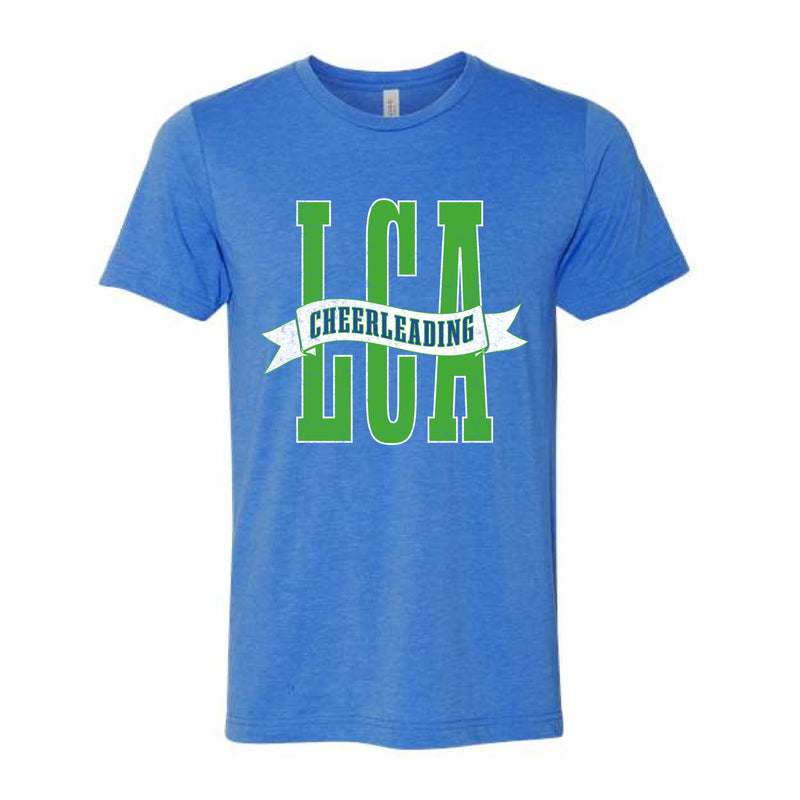 The LCA Cheerleading Banner | Heather True Royal Tee