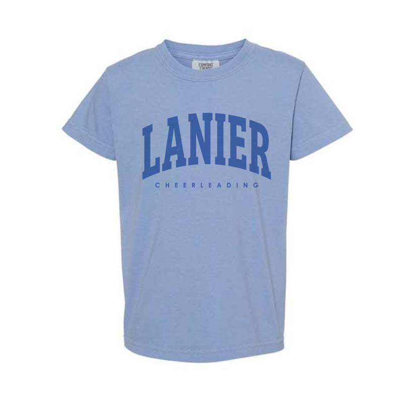 The Lanier Cheerleading | Washed Denim Youth Tee