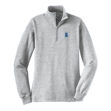 The Lanier Christian Academy Logo | Women's Athletic Heather	1/4-Zip Sweatshirt