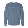 The Lanier Christian Serif | Adult Blue Jean Crewneck Sweatshirt