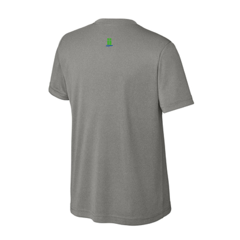 The Lanier Cross Country Stripes | Grey Concrete Heather Performance Youth Tee