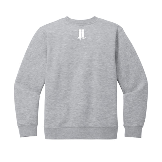 The Lanier Football | Light Heather Grey Youth Crewneck Sweatshirt