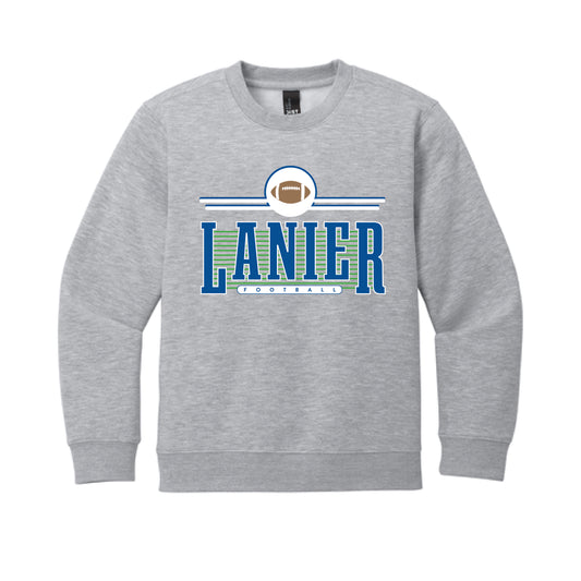 The Lanier Football | Light Heather Grey Youth Crewneck Sweatshirt
