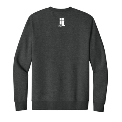 The Lanier Serif | Adult Heathered Charcoal Crewneck Sweatshirt