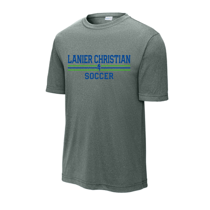 The Lanier Soccer Stripes | Grey Concrete Heather Performance Tee