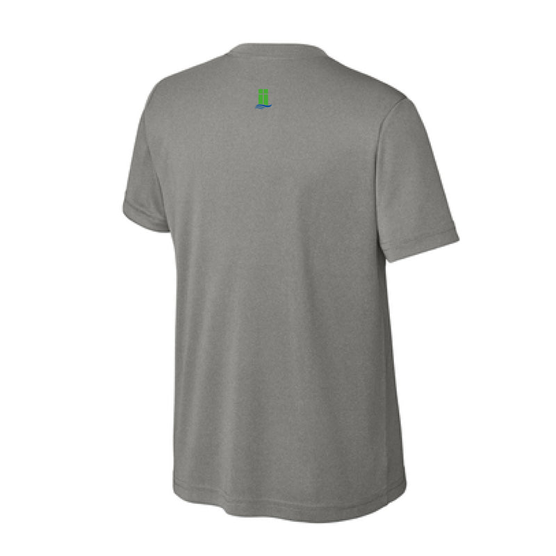 The Lanier Tennis Stripes | Grey Concrete Heather Performance Youth Tee