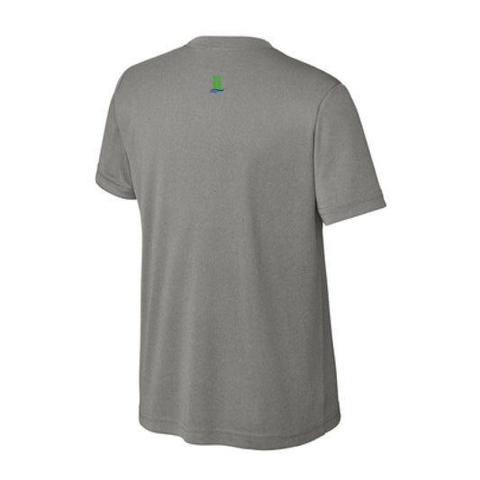 The Lanier Volleyball Stripes | Grey Concrete Heather Performance Youth Tee