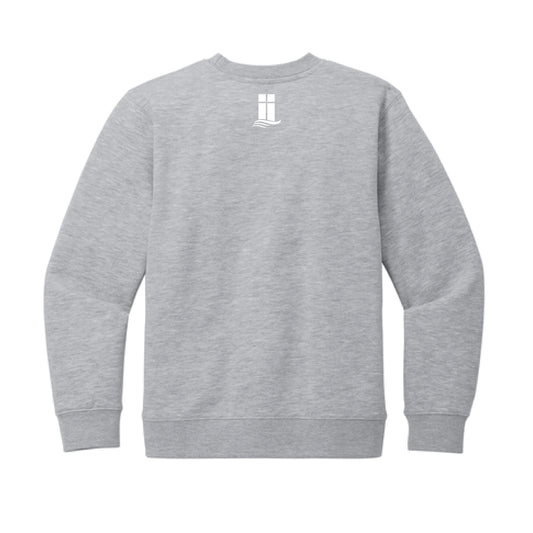The Lanier Volleyball | Light Heather Grey Youth Crewneck Sweatshirt