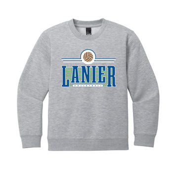 The Lanier Volleyball | Light Heather Grey Youth Crewneck Sweatshirt