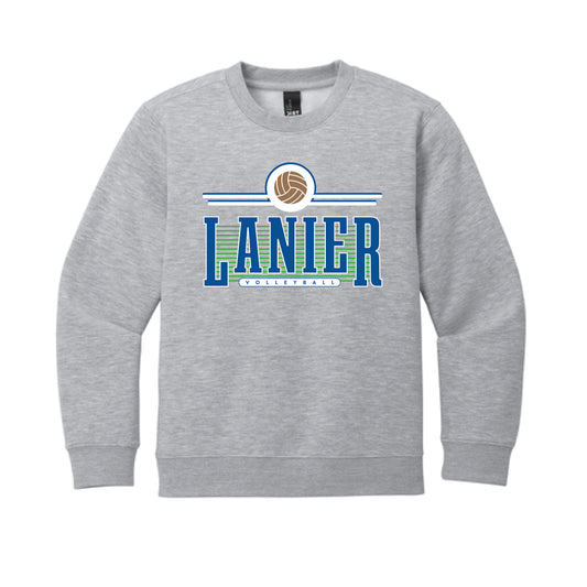 The Lanier Volleyball | Light Heather Grey Youth Crewneck Sweatshirt