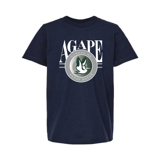 The Large Agape Logo | Youth Navy Tee