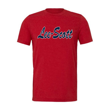 The Lee-Scott Script Logo | Heather Red Tee
