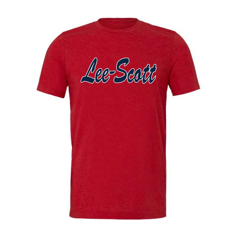 The Lee-Scott Script Logo | Heather Red Tee