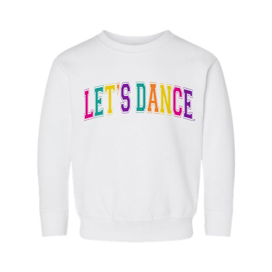 The Let's Dance Collegiate Arch | Toddler White Crewneck Sweatshirt