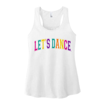 The Let's Dance Collegiate Arch | Adult White Women's Racerback Tank