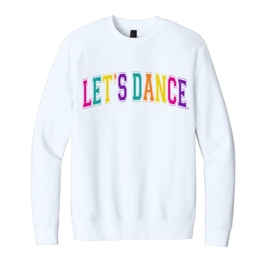 The Let's Dance Collegiate Arch | Adult White Fleece Crew
