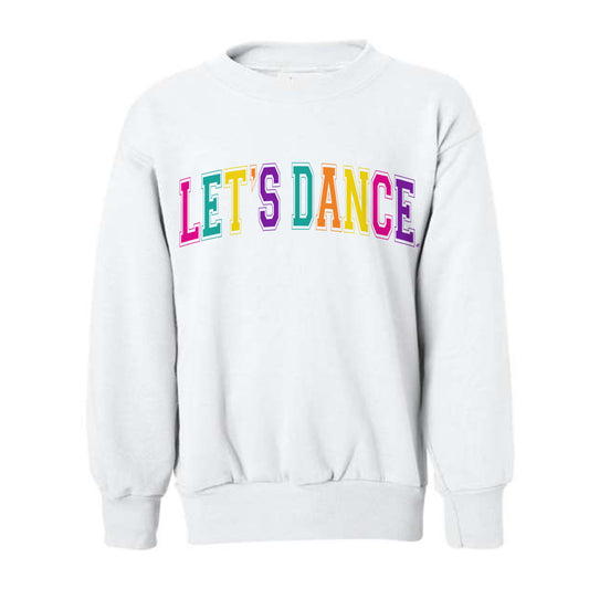 The Let's Dance Collegiate Arch | Youth White Crewneck Sweatshirt