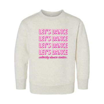 The Let's Dance Repeat | Toddler Natural Heather Crewneck Sweatshirt