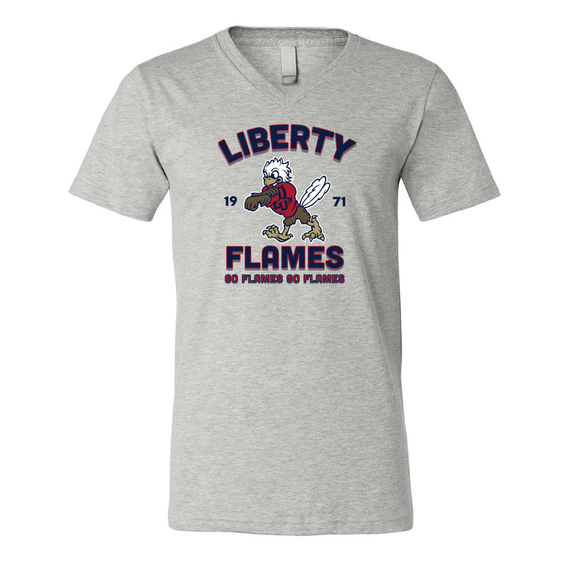 The Liberty Flames Est | Athletic Heather V-Neck Tee