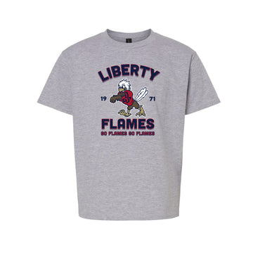 The Liberty Flames Est | Youth Sport Grey Tee
