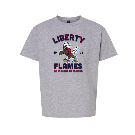 The Liberty Flames Est | Youth Sport Grey Tee