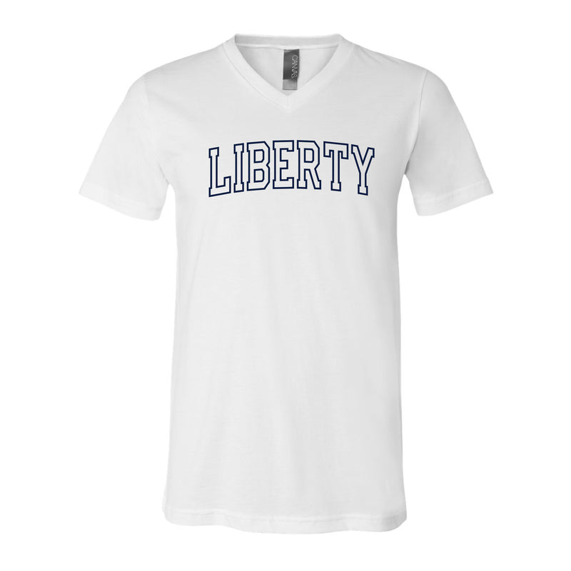 The Liberty Outline Arch | White V-Neck Tee