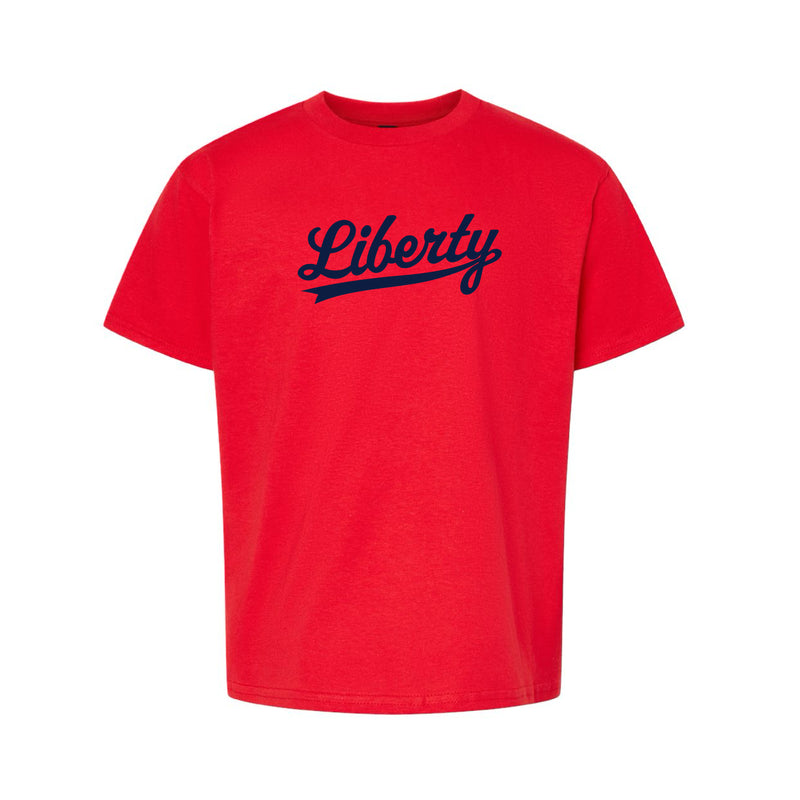 The Liberty Script Logo | Youth Red Tee