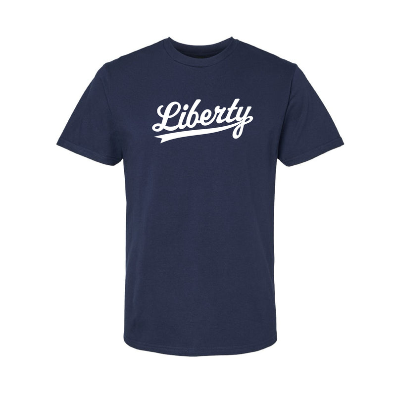 The Liberty Script Logo | Navy Tee