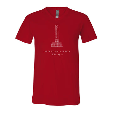 The Liberty Tower | Red V-Neck Tee